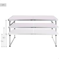 Mesa Plegable, Malva, 120x60x54/60/70 cm, Altura Ajustable, Topes Antideslizantes, Soporta 30 kg, Cierre Seguridad, Asa Mano Transporte, Mesas de Camping, Playa, Jardín (63088) - details 3