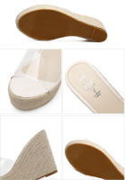 Nuevas sandalias de cuña transparentes de cáñamo con tacón alto - details 14