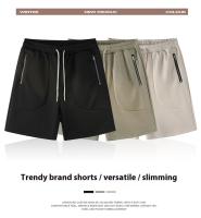 2025 Nuevos pantalones cortos de moda Pantalones de cinco bolsillos de algodón de franela para hombres Pantalones sueltos transpirables para jóvenes Pantalones casuales de cinco bolsillos para estudiantes que corren Ropa de trabajo de sensación de hielo d - details 3