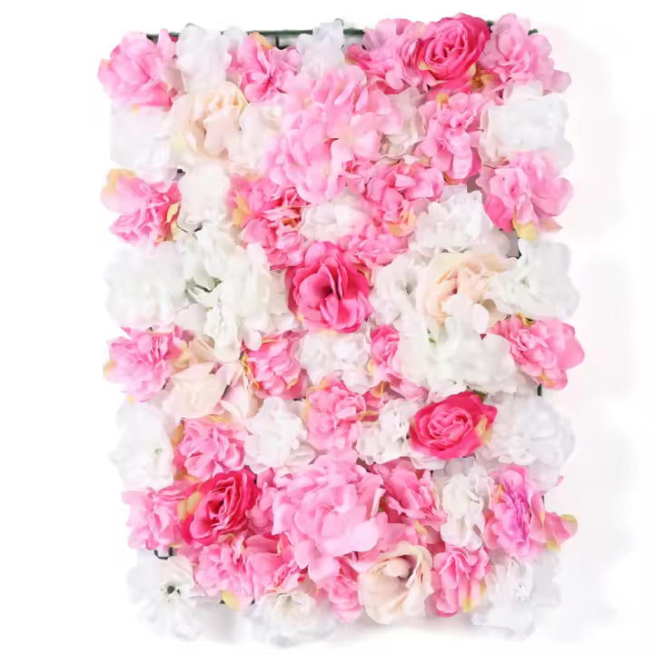 Paneles de Pared de Flor Artificial de Seda 16"x24" Ideal para Jardín Trasero y Decoración de Pared Interior Plantes Artificiales para Celebraciones - 1
