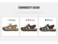Sandalias de cuero genuino para hombre, zapatos de playa de piel de vaca transpirables, sandalias deportivas para senderismo al aire libre, sandalias romanas para hombre - details 4