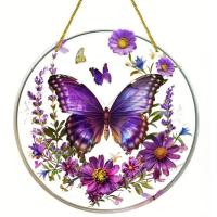 Colgante acrílico 2D con estampado plano de pájaros, flores, animales, árbol para el hogar, ventana, decoración colgante, regalo, mochila para coche, adorno de carillón de viento para mascotas, 2 piezas - details 0
