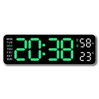 Reloj de pared con alarma nocturna electrónica LED silencioso inteligente de 12 pulgadas, reloj de escritorio moderno, termómetro minimalista, calendario, cubo de tiempo, decoración del hogar - details 0
