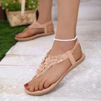 Sandalias de fondo plano impresas en flores para mujeres, sandalias de playa impresas en flores - details 8