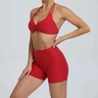 Traje de entrenamiento de gimnasia reforzado deportivo para mujer, ropa deportiva para mujer, traje de yoga rosa, verde y rojo 2024 - details 12