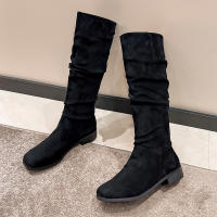 Botas de pila, botas de hombre para mujer, botas de gamuza retro 2025 otoño nuevo, tacón cuadrado, punta redonda, botas medias y cortas, tendencia. - details 1