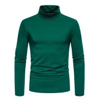Camiseta de manga larga con cuello medio alto para hombre, Jersey informal de Color sólido, ropa interior - details 37