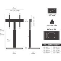Soporte TV de Pie Blanco Ajustable en Altura, Giratorio, Max VESA 600 * 400mm, Base de Cristal - details 13