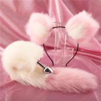 Consolador Leten, diademas con orejas bonitas, cola de conejo y zorro, tapón Anal de Metal, accesorios eróticos para Cosplay, juguete sexual para adultos para parejas - details 2