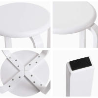Taburetes de Madera Maciza de 4 Piezas Duraderos para Sala de Estar, Comedor, Cocina, Dormitorio, Balcón - details 5
