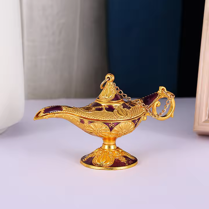Lámpara pequeña de metal de estilo europeo Alara God, decoración artesanal para el hogar, sala de estar, estudio, hogar, oración y deseos - 1