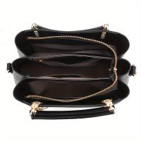 Elegante bolso de mano con correa de hombro desmontable, herrajes en tono dorado y elegante dije de hoja - Elegante bolso blanco para uso diario, bolso informal y elegante |   Bolso de mano con encanto elegante |   Bolsa - details 5