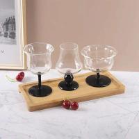 Copa de cristal vintage estilo Ins, copas de vino tinto con cola de tallo inferior negro, copas de Bar, 1 pieza - details 0