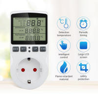 Controlador de temperatura Digital, enchufe de salida, termostato con enchufe de la UE, temporizador, Sensor, sonda, calefacción, refrigeración - details 0