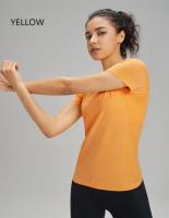 Camiseta deportiva de manga corta de secado rápido de diez colores, sudadera para mujer, ropa de Fitness transpirable, Top de manga corta para Yoga de Color sólido - details 13
