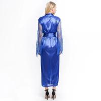 Albornoces largos de retazos para mujer, camisón de seda suave, albornoz de mujer, ropa de dormir sexy para mujer - details 8