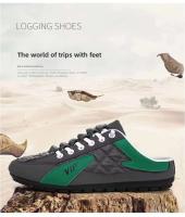 Zapatos planos de conducción de fondo suave de moda para hombre, zapatos casuales de primavera y verano con diseño de gorro, estilo de caminata de medio arrastre, sin cordones - details 1