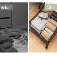 Contenedores de almacenamiento debajo de la cama de gran capacidad con ruedas, contenedores de almacenamiento de ropa para edredón de Metal, plegables con asas - details 2