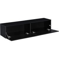 Mueble de TV de pared Evaton de 140 x 33 x 30 cm, mesa de centro flotante, consola de pared blanca de alto brillo. - details 10