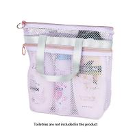 Bolsa de playa de malla portátil, organizador multifuncional de artículos de tocador, bolsa de almacenamiento para cosméticos de ducha, bolsa de viaje transparente para lavado y baño - details 3
