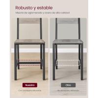 Juego de 2 Sillas de Comedor Marco de Acero, Estilo Industrial Marrón Rústico y Negro Tinta LDC092B01V1 - details 31