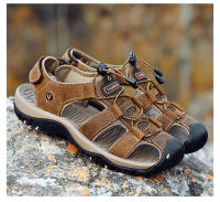 Sandalias deportivas de verano para hombre, sandalias para senderismo al aire libre, punta cerrada, cuero genuino, sandalias informales para caminar, zapatos de agua - details 9
