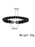 Brazalete Vintage para hombre, colgante con mancuerna de cuentas de piedra Natural, pulsera de hilo elástico para regalo de amigo, superventas - details 1