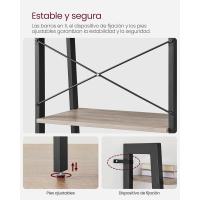 Estantería de 5 Niveles, Librería Industrial, Fácil de Montar, para Salón, Dormitorio, Cocina, Marrón Rústico y Negro LLS45X - details 64