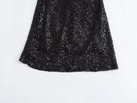 Elegante Falda Mini A-line de Cintura Alta Manga Sin Capas, Cremallera Oculta, Brillo de Lentejuelas Nueva Moda para Mujeres - details 17