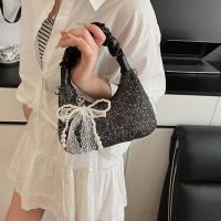 Bolso plisado de lentejuelas de estilo coreano, bolso cruzado con cadena y colgante de lazo exquisito, bolso de hombro ligero de Color sólido - details 25