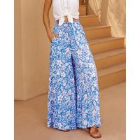 Pantalones bohemios de pierna ancha para mujer, cintura alta, sueltos, manga ancha, estilo veraniego - details 5