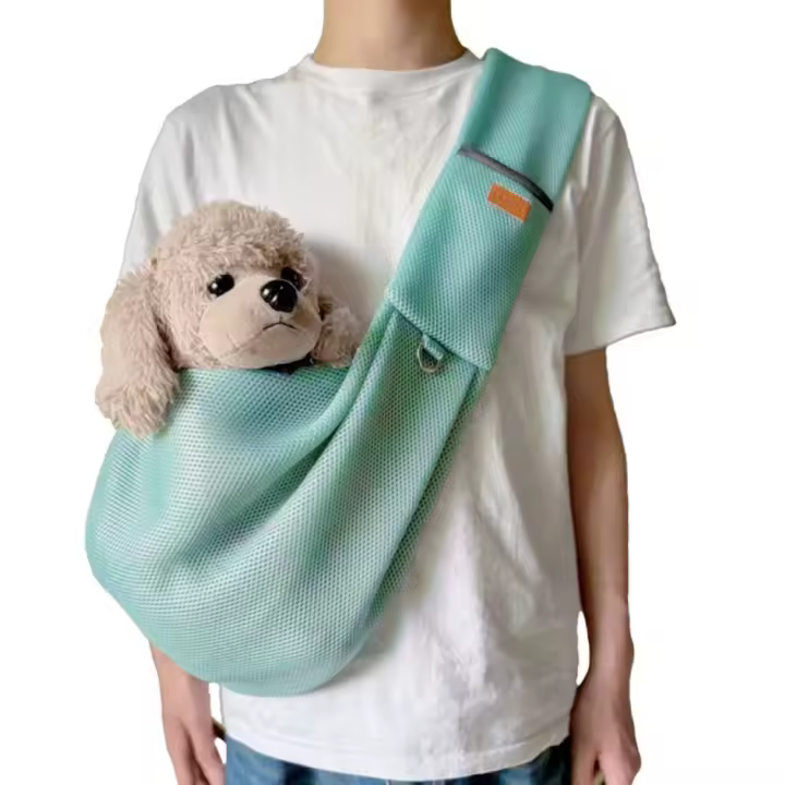 Bolsa de transporte para perros transpirable, gran capacidad, manos libres, bolso de hombro tipo bandolera para mascotas, cómoda y ajustable, bolsa con eslinga para cachorros y gatos - 1