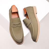 Mocasines de color claro, zapatos casuales de cuero para hombre, zapatos de cuero genuino - details 9