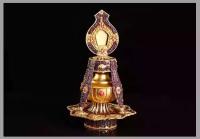 Olla de Tapa Hecha a Mano de Tantrismo Nepes Olla de Vidado de Cobre Puro Dorado para el Hogar - details 9