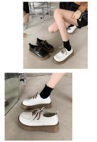 Nuevo estilo universitario con cordones dobles y cordones con falda pequeña, zapatos de plataforma de cuero, zapatos individuales. - details 15