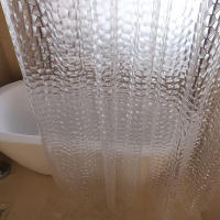 Cortina de ducha de cubo de agua transparente, impermeable, 3D, EVA, cortinas de baño er para bañera, cubierta de baño con ganchos - details 5