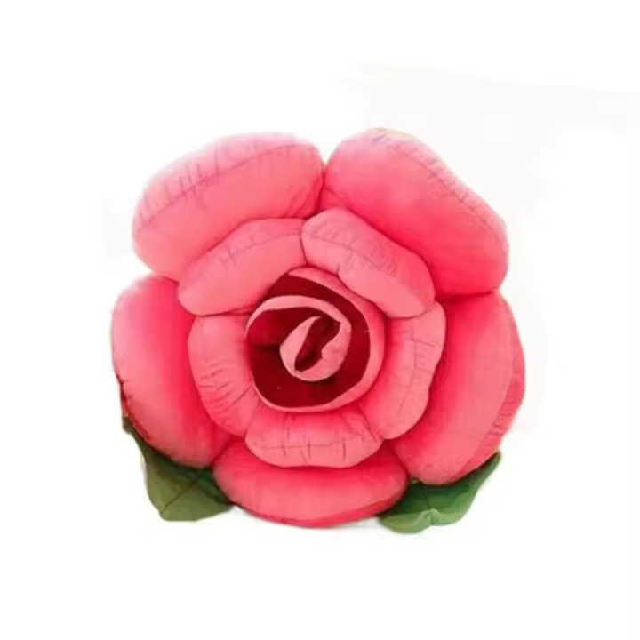 Exquisitas almohadas de rosas en 3D estilo INS, cojines de gran tamaño con forma de flor, cojín suave para sofá/cama - 1