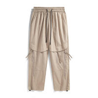Pantalones Cargo con cordón a prueba de viento para hombre, Pantalones rectos transpirables sencillos para primavera y otoño, nuevos pantalones informales lisos para senderismo y movimiento para hombre - details 1