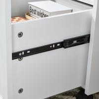 Mesa Auxiliar con 2 Estantes Consola Mesita de Noche con Ruedas Mesa Blanca Mesita 70 x 35 x 60 cm FBT34-W ES - details 34