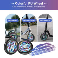 Ruedas de Pu coloridas para patinete eléctrico, accesorios para Scooter de 2 piezas, 110mm, gruesas, con rodamientos, color negro - details 7