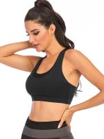 Tops cortos cruzados para mujer, camisa deportiva negra de manga corta para Yoga - details 3