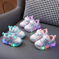 Iluminación niñas zapatillas de deporte de cuero antideslizante suela suave pequeña niña de dibujos animados princesa zapatos de suela suave antideslizante niño zapatos de bebé - details 14
