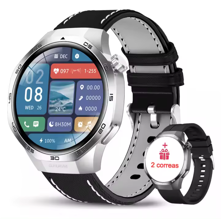 Para Hombre-reloj inteligente GT5 PRO para hombre, pulsera con 1,53 pulgadas 360 * 360 Pantalla AMOLED HD, Bluetooth, llamadas, GPS, NFC, frecuencia cardíaca, versión mejorada, 4 Pro - 1