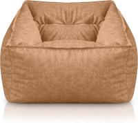 Reposapiés Salon de Lujo - [50x40x30 cm] Sofá Puf de Diseño con Relleno Incluido para Escritorio u Oficina - Taburete Bean Bag Silla Grande en Cuero Sintético Beige - details 33