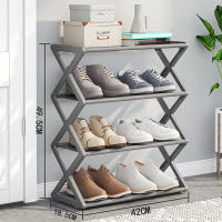 Zapatero independiente de 4 niveles, resistente, ahorro de espacio, estante de zapatos de acero plástico para armario de entrada y dormitorio - details 3