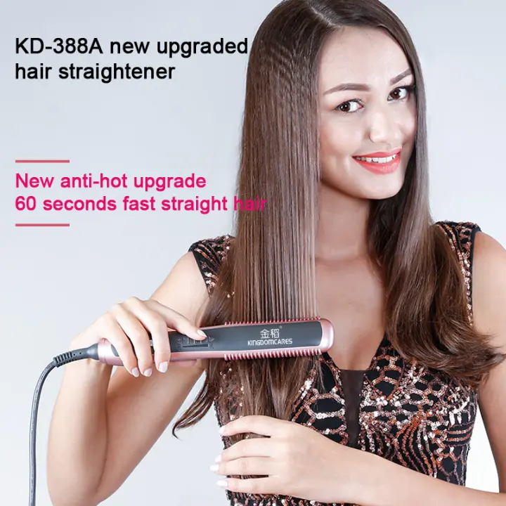 Peine Rectificador de Cabello Cerámico Profesional Herramienta de Estilismo de Cuidado del Cabello de Calentamiento Rápido Enchufe de Estándar Europeo Certificado CE - 1