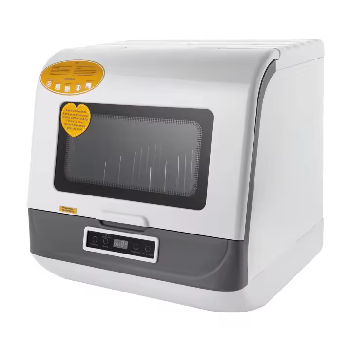 Lavavajillas compacto portátil para encimera, secado a vapor a alta temperatura, inhibe bacterias, 1200W - 1