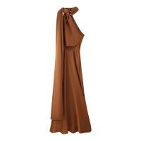 BUNO-Vestido de fiesta con cuello Halter y cinta de satén para mujer, vestidos elegantes sin espalda y hombros descubiertos, batas lisas para primavera 2025 - details 39