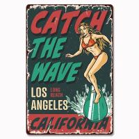 Cartel de fiesta en la playa Vintage, carteles de hojalata, surfear, California, Hawaii, placa de Metal, decoración de pared del hogar, decoración de la habitación - details 11