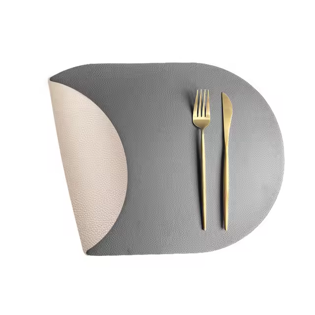 Manteles de Comedor de Cuero Falso Inyahome 1/4PS Antideslizantes, Resistentes a Manchas, Fáciles de Limpiar - 1
